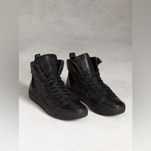 John. Varvatos High Top Leather Embossed 315 Sneakers  Size 7 $598